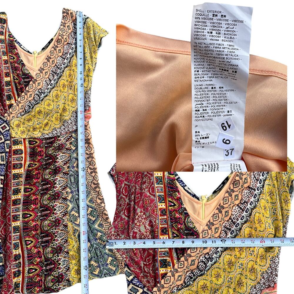 Desigual. Clanzie Boho Mixed Pattern Faux Wrap Dr… - image 4